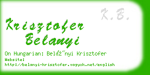 krisztofer belanyi business card